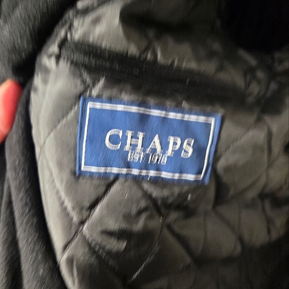 Chaps Men’s Wool Blend Black Coat Size 44 Regular - Picture 6 of 9